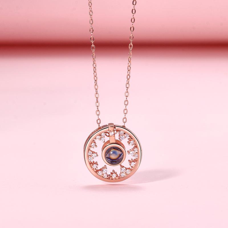 s925 Sterling Silver Projection Necklace: Elegant Niche Design, Women s Clavicle Chain with Timeless Charm S925 Silver розового золота