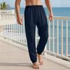 Spring Summer Men's Drawstring Waist Jogger Pants Casual Lightweight Beach Trousers