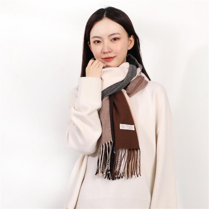 

New Autumn and Winter Women s Imitation Cashmere Shawl Dual Purpose Tassel Versatile Warm Plaid Scarf 200*67CM