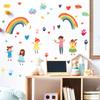 Cartoon Regenbogen Herz Wolken Wandaufkleber für Kinderzimmer Kinderzimmer Schlafzimmer Wohnzimmer Kindergarten Dekoration