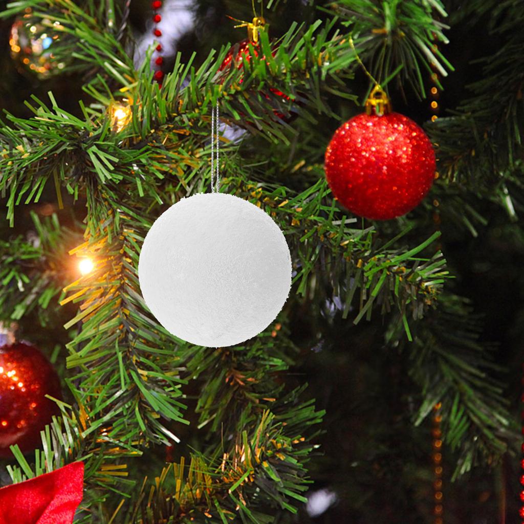 18Pcs Christmas Tree Foam Balls White Snowball Baubles Hanging Ornaments Xmas Holiday Party Wedding Supplies Tree Ball