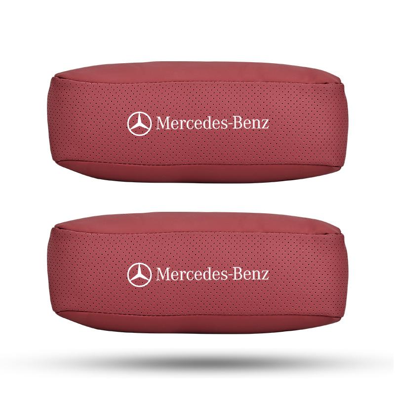 For Benz CrsC1Car Seat Headrest Auto Logo Neck Pillow For Mercedes Benz AMG W205 W204 W203 W111 W168 W213 W210 W222 CLK GLA Car Accessories