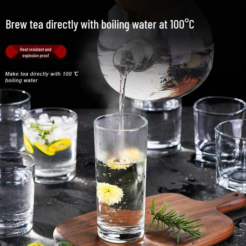 ZISIZ 6-Pack Thickened Heat-Resistant Glass Cups