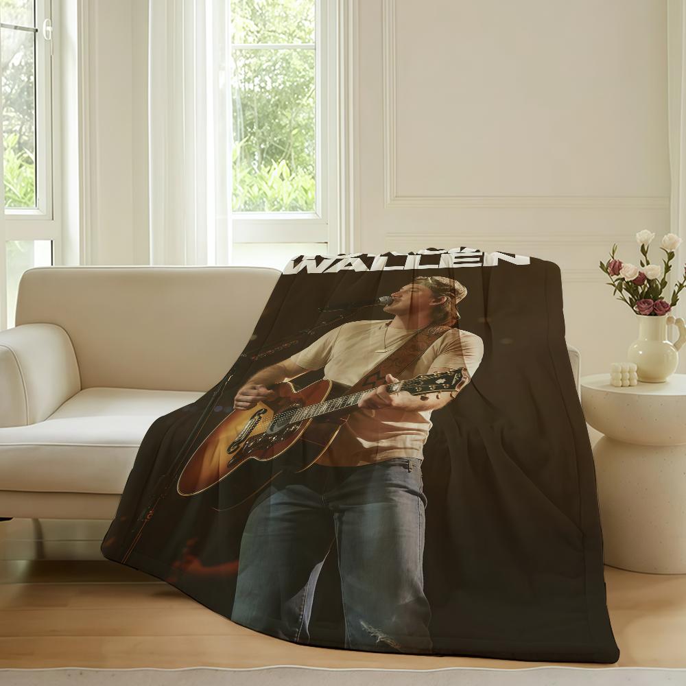American singer Morgan Wallen Blanket For Sofa Office Bed Plane Travel Sleep Read Relax Camping Soft And Warm