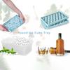 Ice Cube Mold with Lid Shovel And Container Round Ice Cube Trays for Freezer Flexible Ice Cube Maker Refreshing Drink Accessory