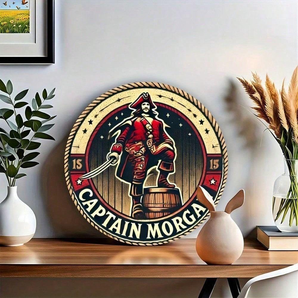 

Vintage Metal Poster Set 3 pcs Round Tin Sign 8x8 inch Retro Wall Art for Kitchen