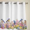 Watercolor Garden Bird Flower Window Curtains for Living Room Luxury Bedroom Curtain Kitchen Blinds Drapes Curtains