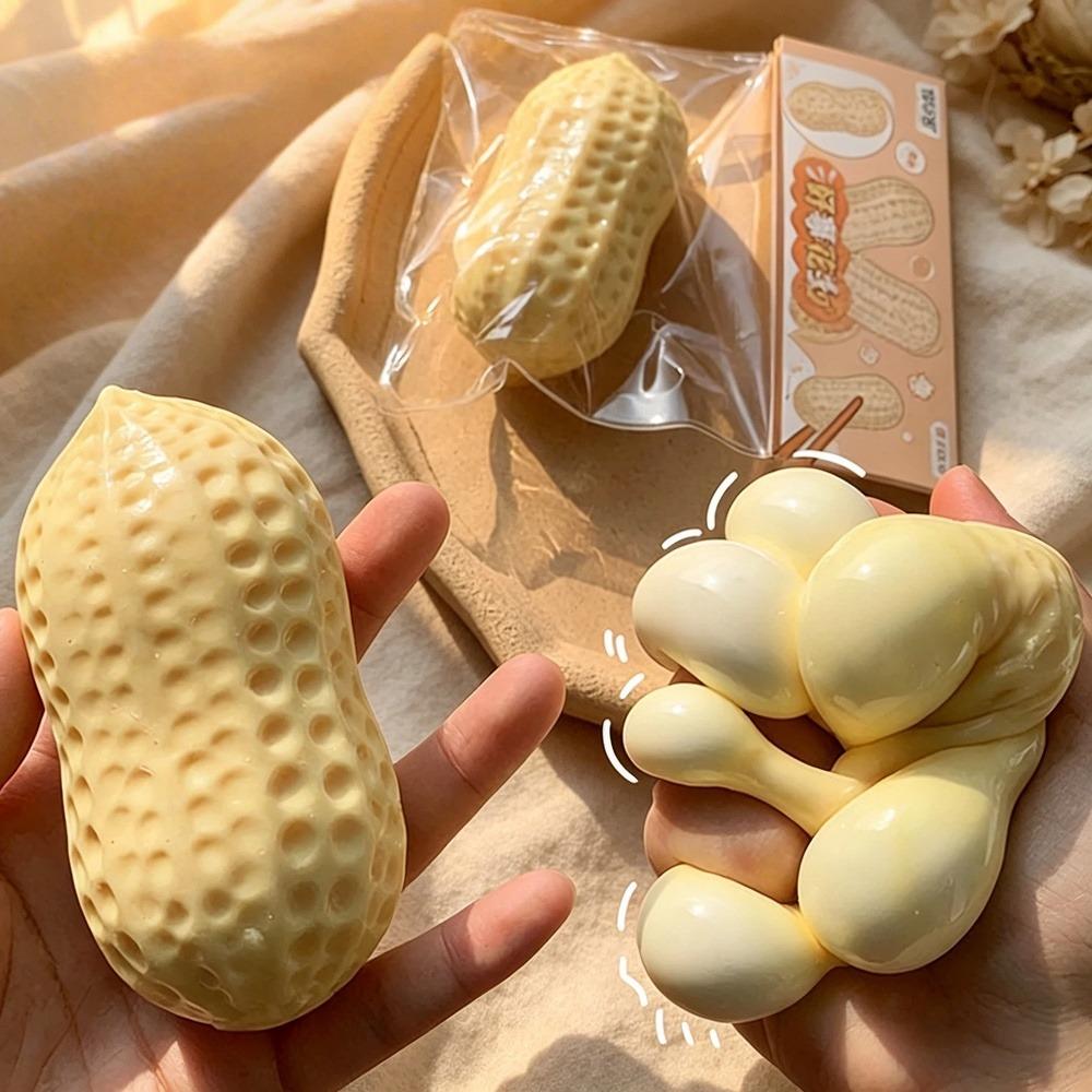 Peanut Squishy Toy Stress Ball Crunchy Squeeze Ball Buttery-Soft Feel Fidget Toy Asmr Sensory Anti Stress Toys Gift For Adult