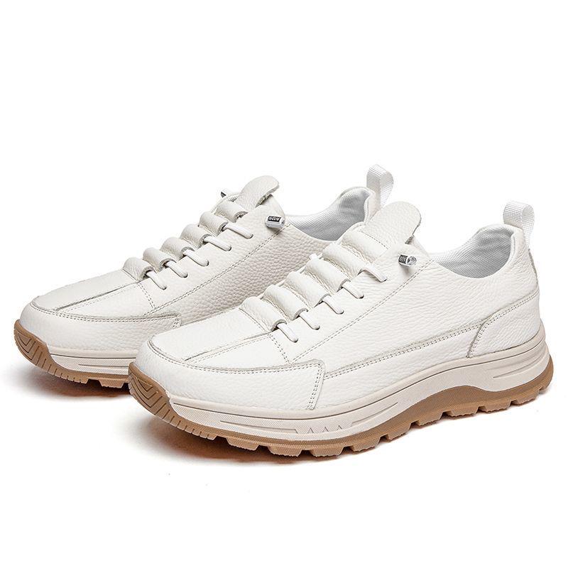 

Men s White Genuine Leather Casual Shoes - Breathable, Non-Slip, Soft Sole, Wear-Resistant, Versatile for Summer Sports and River Tracing. 38