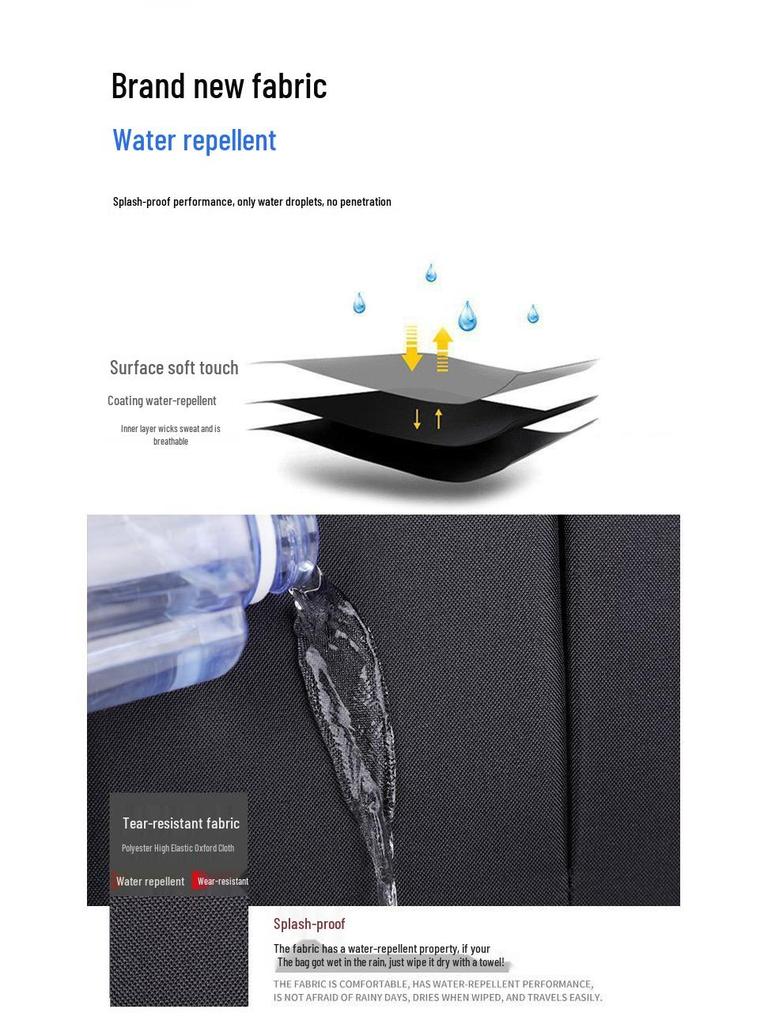 Men's Water-Resistant Casual Business Laptop Backpack with Large Capacity