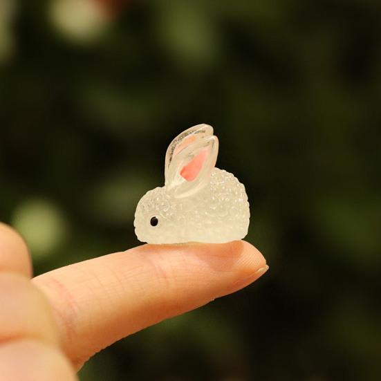 Luminous Micro Landscape Rabbit Ornaments Glow in The Dark Bunny Figurines for Moss Micro-Landscapes Fish Tank Decoration DIY Accessories