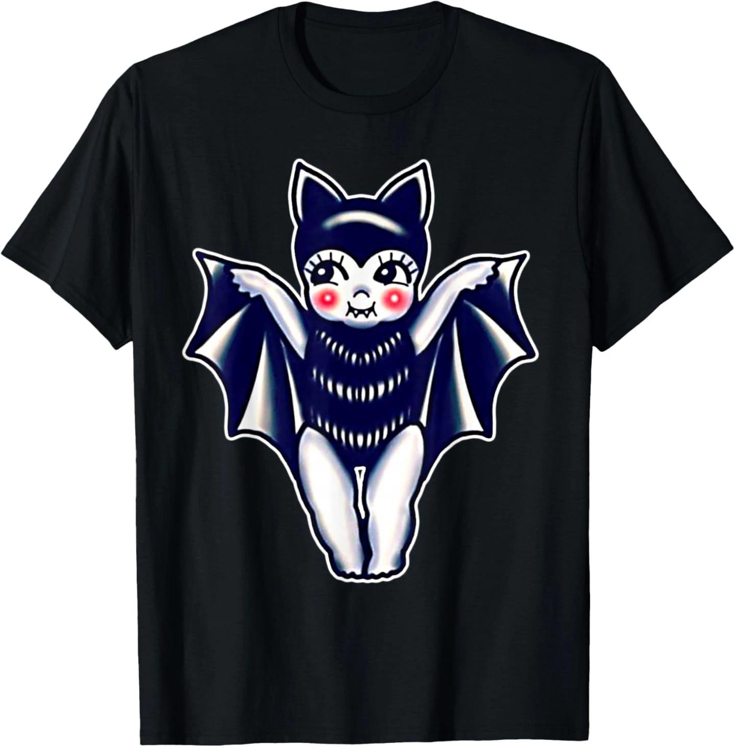 Kewpie Baby Vampire Bat Traditional Tattoo Flash T- Shirt 3XL