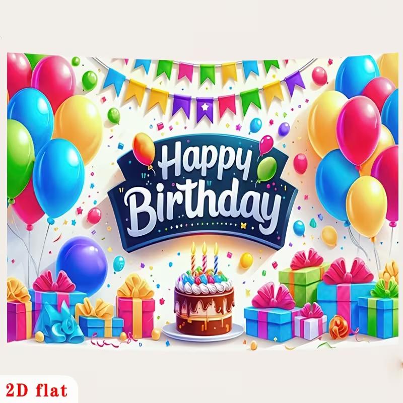 2D Kids Bright Confetti Birthday Party Photo Booth Banner
