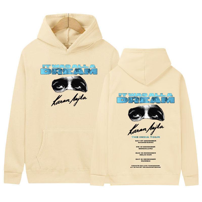 Rapper Karan Aujla It Was All A Dream Tour 2024 Album Hoodie Men's Women Hip Hop Vintage Fashion Oversized Sweatshirt Streetwear