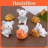 Lucky Mouse Resin Figurine Chinese Style Decorative Accessory For Succulents