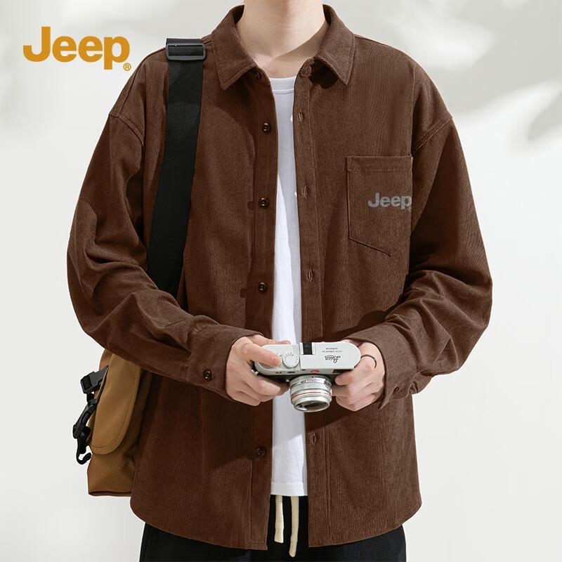 JEEP Men s Japanese Retro Loose-Fit Corduroy Shirt 4XL
