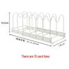 Adjustable Kitchen Storage Rack Organizer for Cookware, Cutting Boards, Pot Lids, and Telescopic Shelf.