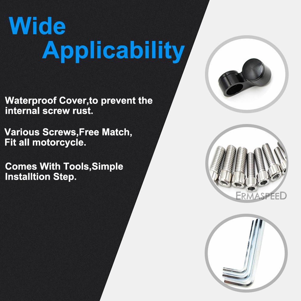 6/8/10mm Motorcycle Rearview Mirrors CNC Aluminum Handlebar Side Mirrors For Z900 Z800 Z750 Z1000 Chopper Motorcycle