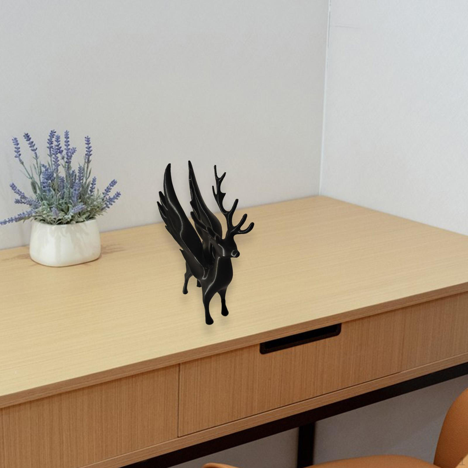 

Крылатый Олень Фигурка Рождественское Украшение Северный Олень Зимний Декор для чёрный