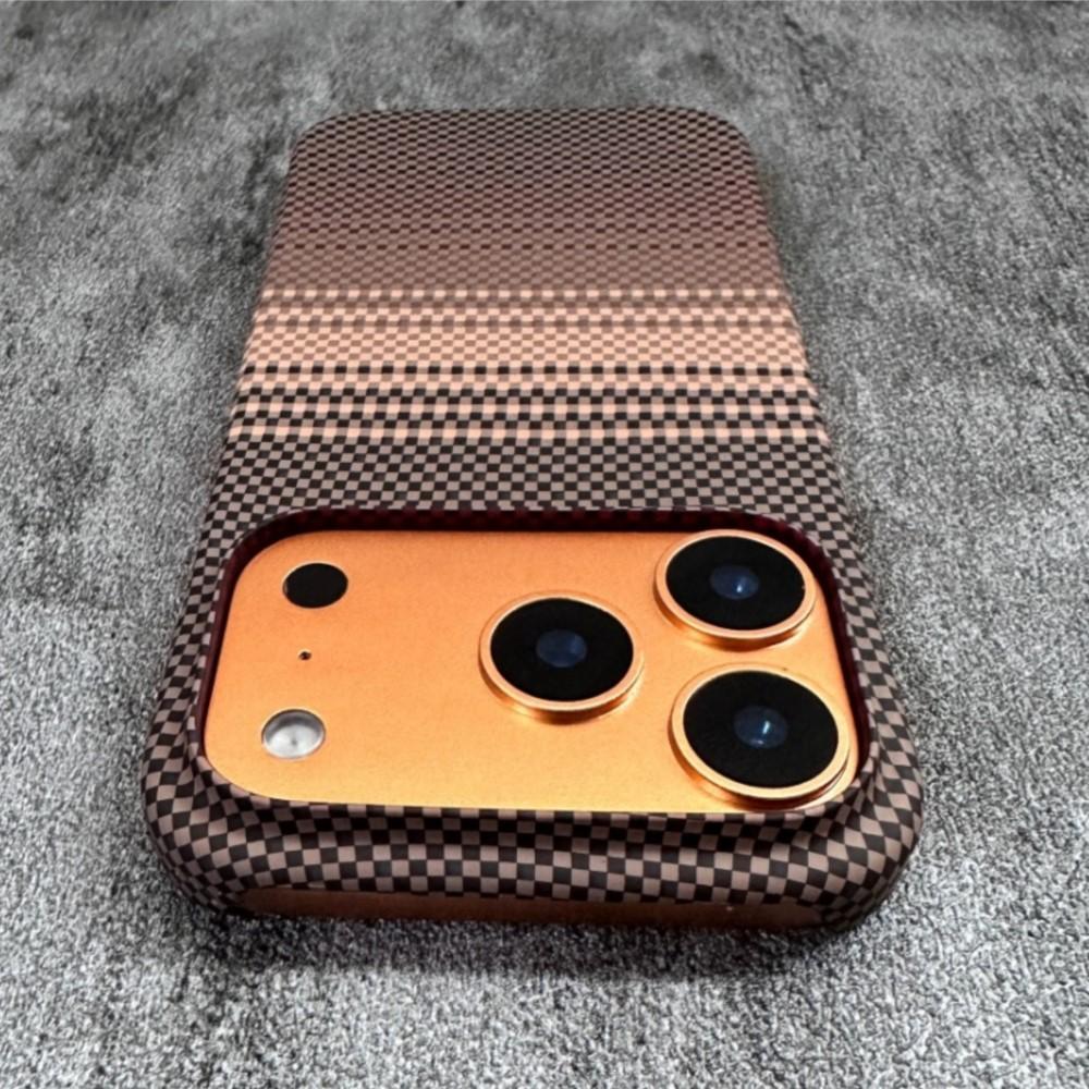 Frameless Splicing Carbon Fiber For Magsafe Case For iPhone 17 Air 16 15 14 13 12 Pro Max Plus 17ProMax Magnetic PC Armor Cover