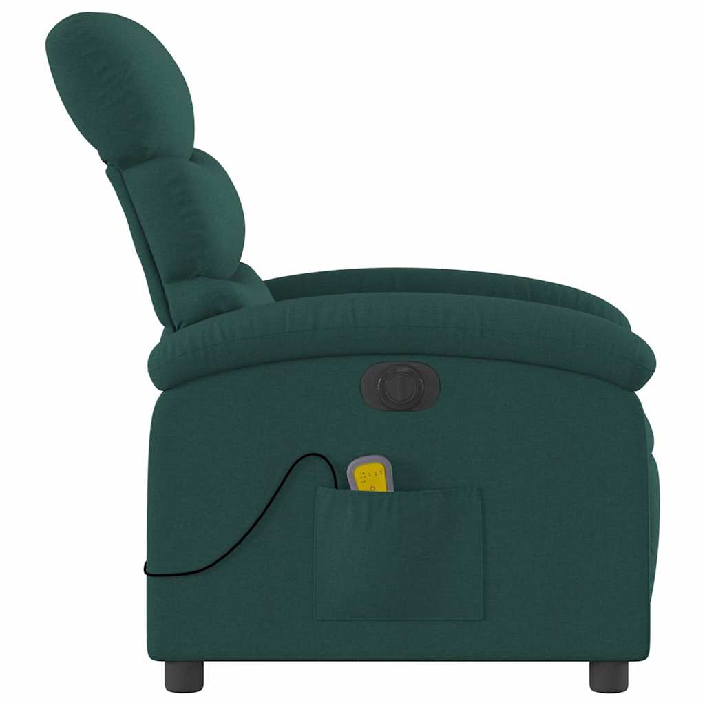 Electric Massage Chair Dark Green Fabric