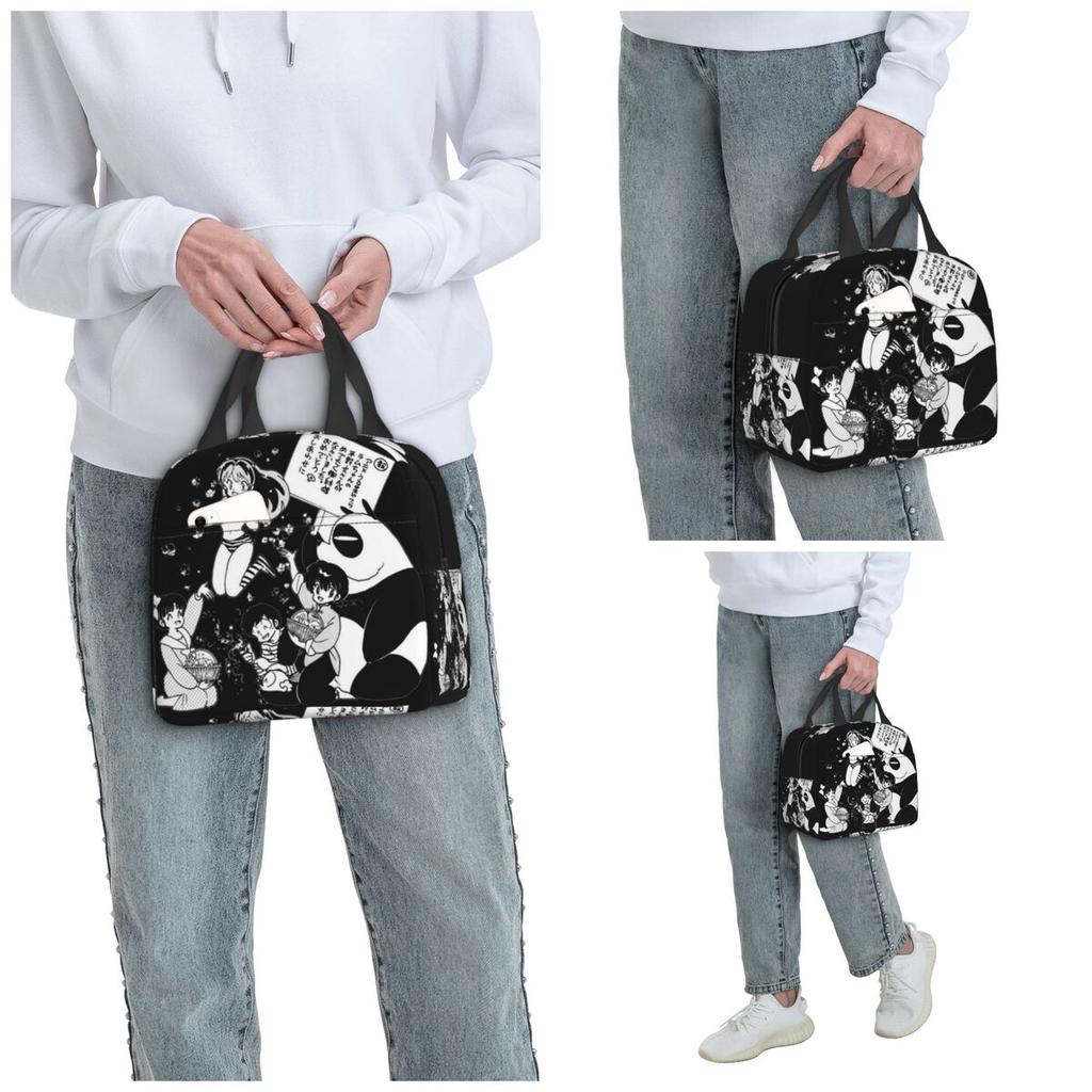 Ranma 12 Urusei Yatsura Insulated Lunch Bag for Women Office Cooler Thermal Food Box Tote Portable Lunch Boxes Container