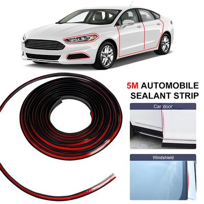 5M Car Rubber Seal Strips Noise Insulation Protector Strips Inclined T-shaped Window Edge Windshield Roof Rubber Sealing Strip