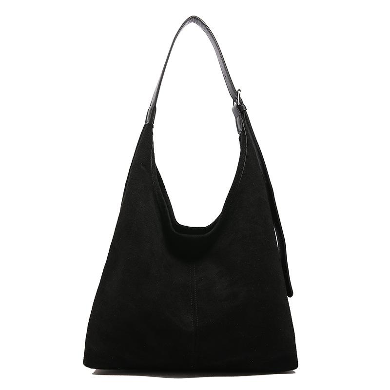Large capacity suede bag women's new autumn and winter shoulder messenger bag tote bucket bag