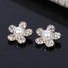 Engood 100Pcs Five-Flower Pearl Rhinestone Button Sewing Trim & Embellishments Craft Buckle for DIY Wedding Hair Accessories