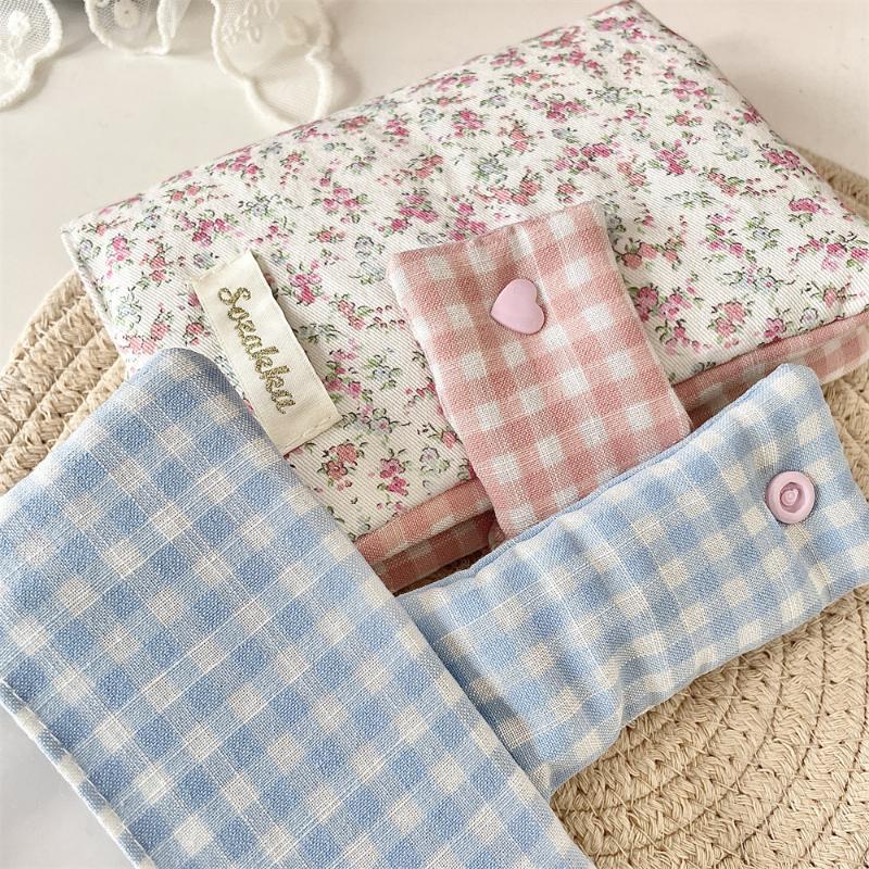 Sweet A6 Handmade Floral Print Jacket Book Cover Portable Ledger Notepad Diary Protective Case Book Storage Hanging Decoration