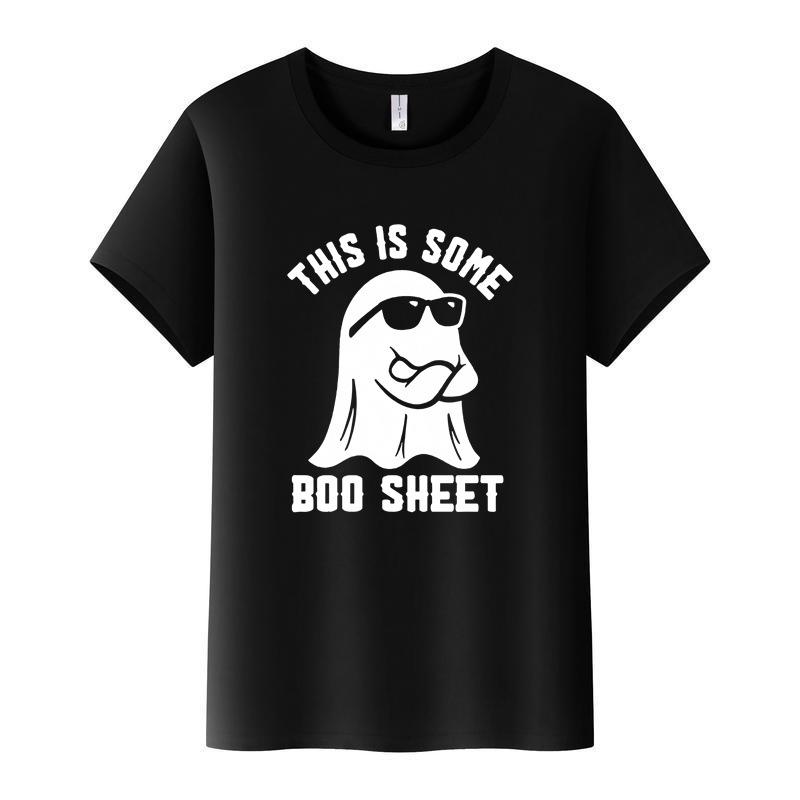 

Трансграничная рождественская и хэллоуинская футболка с коротким рукавом с рисунком для Европы и Америки - Отзыв одобрен XL чёрный