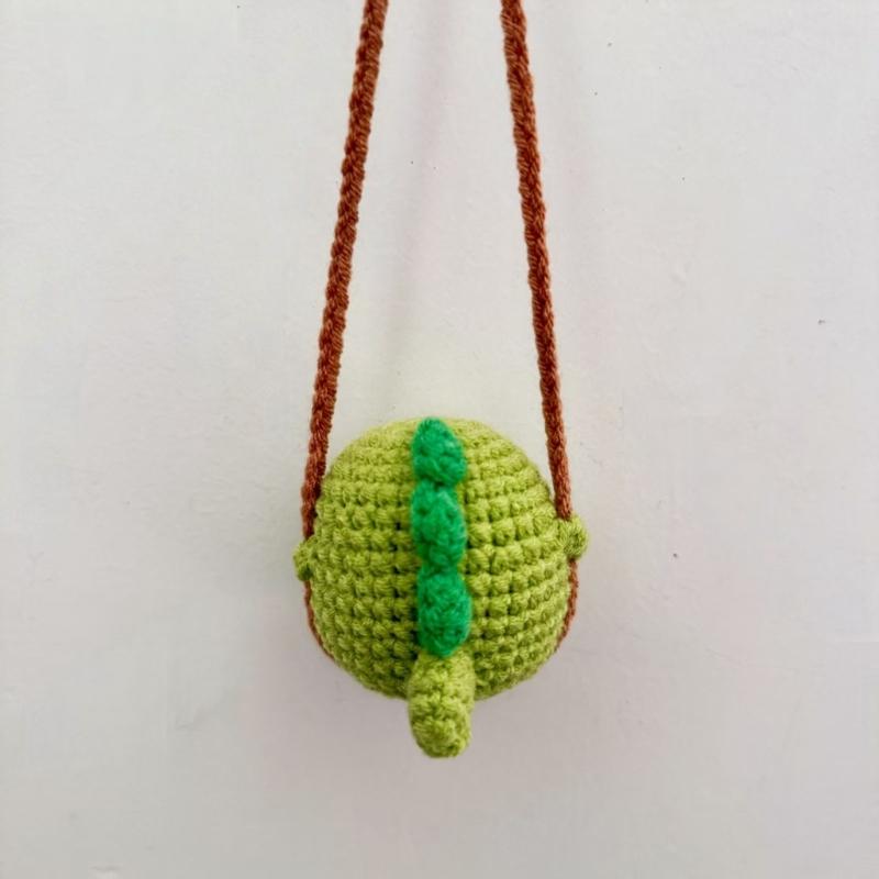 Crochet Animal Pattern Pendant Car Rearview Mirror Knitted Hanging Ornament Interior Charm Decoration Gift for Women Men