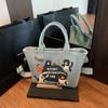 Cartoon Denim Bag Women's New Fashion Portable Tote Bag Casual Large-capacity Bag
