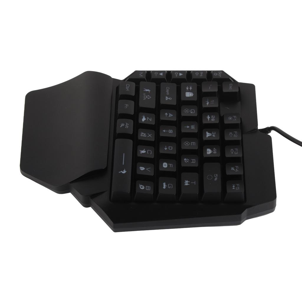 Half Hand Gaming Keyboard Mouse Combo USB Wired LED Backlit Mouse and Keyboard with Converter for PS