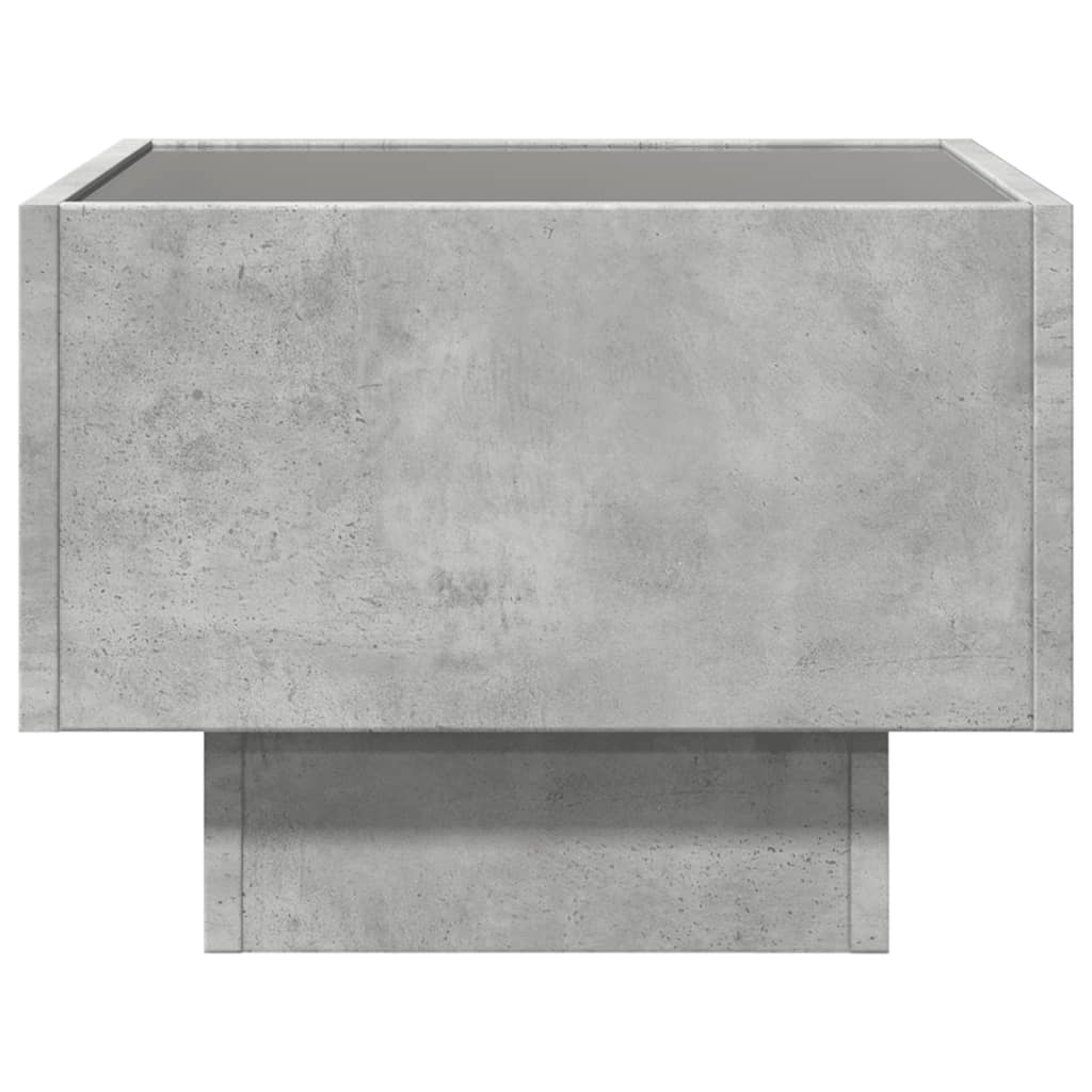 Side Table with LED Infinity Mirror Concrete Grey 40x40x30 cm Engineered Wood