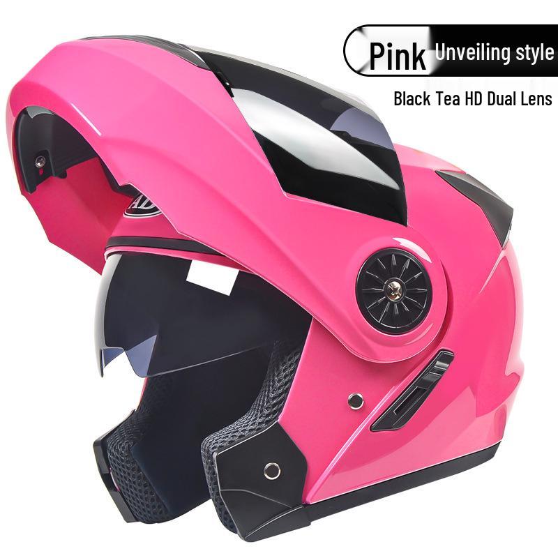 3C Certified Flip-Up Motorcycle Helmet with Dual Mirrors for All Seasons - Unisex Full Face Design for Winter