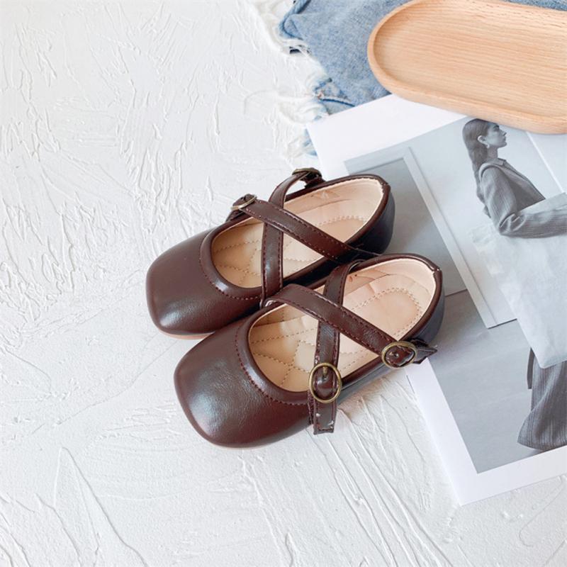 Kids Flat Shoes Vintage Square Toe Soft Sole Shoes