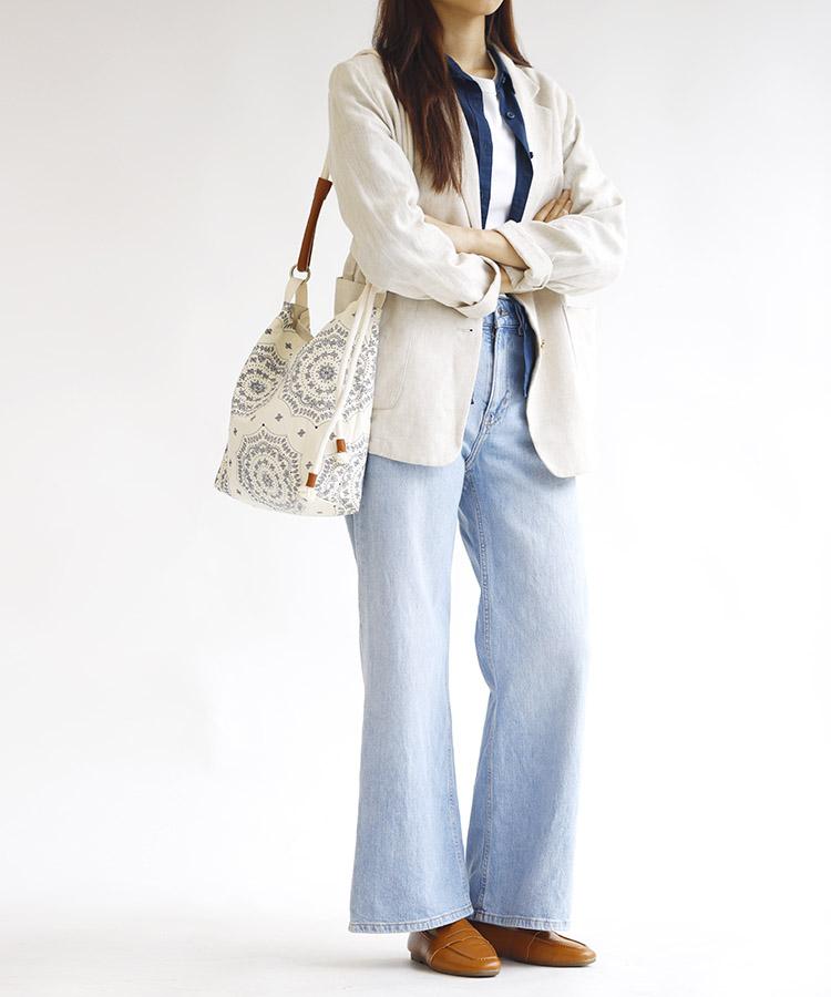 Green Stuff Loose Fit Rope Shopper Bag R2 Paisley - All Ivory S