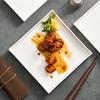 Ceramic Plate Square Dish Household Tableware for High-end el Restaurants. Qingshe Western Restaurant Beef Steak Snack Tray