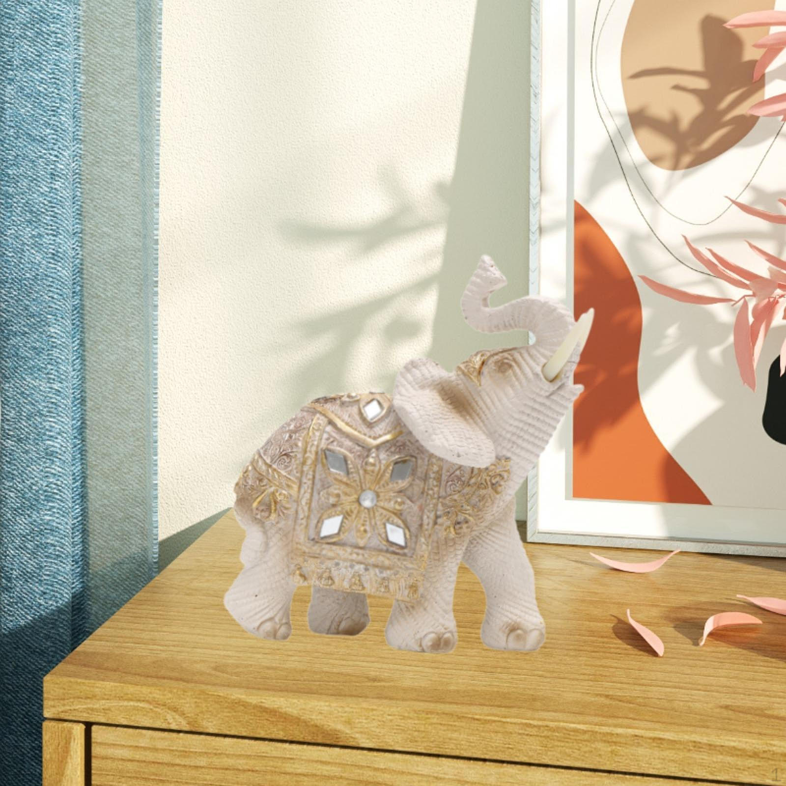 

Скульптура животного, статуя слона, подарок на день рождения, коллекция поделок, статуэтка из смолы, украшение для спальни Style A
