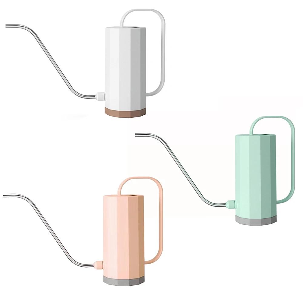 1000ml Plant Watering Can Stainless Steel Curved Mouth Flowers Plastic Watering Can Household Multi-function Bonsai Garden Tool