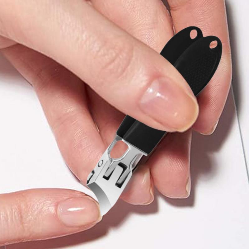 Angled Nail Clippers Curved Fingernail Cutter Wide Jaw Opening Anti Splash Nail Trimmer Multi-Functional Manicure Pedicure Tools