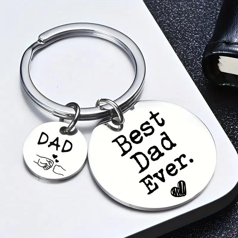 Stainless Steel Keychain Fathers Day Gift Dad Keychain Stainless Steel Jewelry Accessory Stainless Steel Keychain for Backpack Bag Pendant
