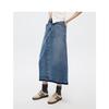 Gonna midi in denim a vita alta, design italiano LANCY