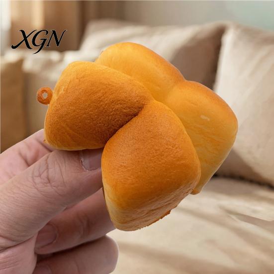 Milky Smell Toy Slow-Rising Bread Squeeze with Soft PU Fidget Elastic Foam Keychain Realistic Texture Stress Relief Decompression Gadget for