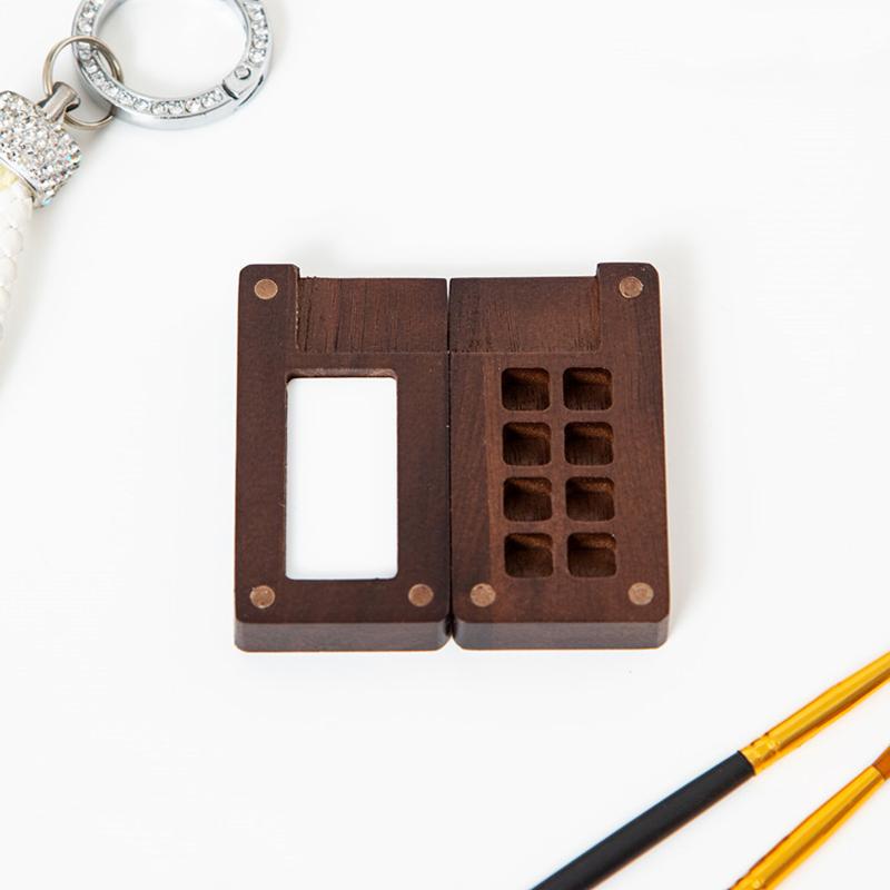 

Пустая деревянная палитра для акварели, портативная мини-дорожная коробка для акварельных и акриловых красок, квадратный лоток, коробка, художественные принадлежности для живописи