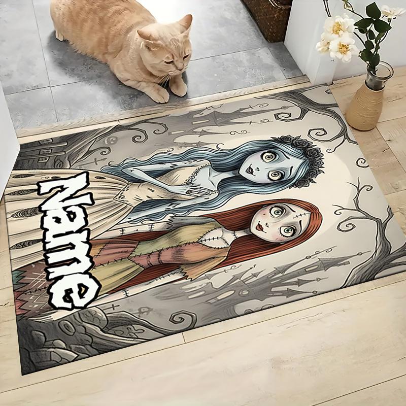 Custom Name Unicorn Pink Flowers Carpet Rug Customizable Soft Washable Anti-Slip Home Living Room Sofa Mats Personalized Rug. 0909122