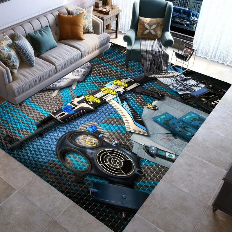 Retro Guns Pistol Ammunition Bullet Cartridge AK M4 Rug Carpet for Living Room Bedroom Decor Non-slip for Sofa Doormat Mat