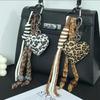 Personal Leopard Print Bag Pendant Creative Heart Keychain Pendant Fashion Vintage Braided Cord Pendant Exquisite Versatile Gift