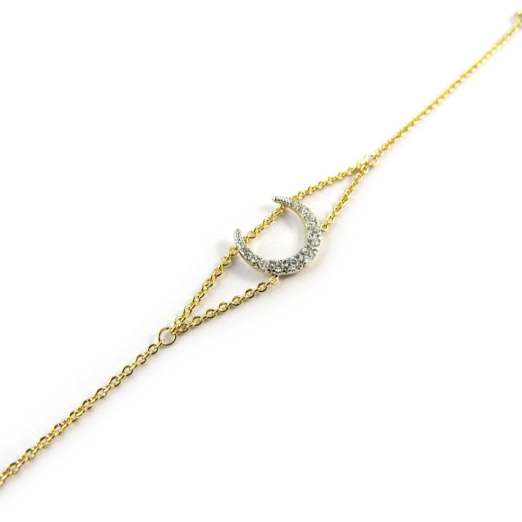 Altesse [P0560] - Gold-plated Bracelet 'Mysterious Moon' White Gold